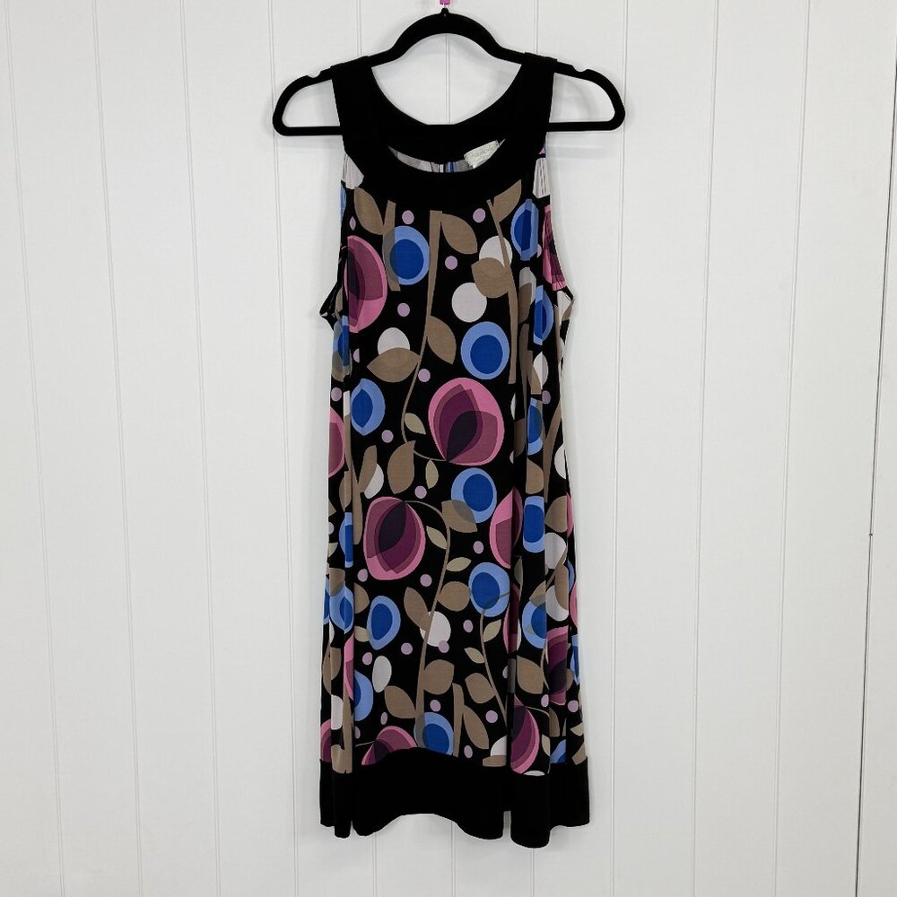 Maurices 2XL Vintage Retro 60s Style Floral Geometric Shift Dress Halter Stretch
